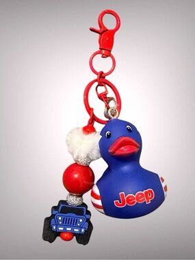 Jeep Blue Duck Keychain with Red and Accents brand New without tags